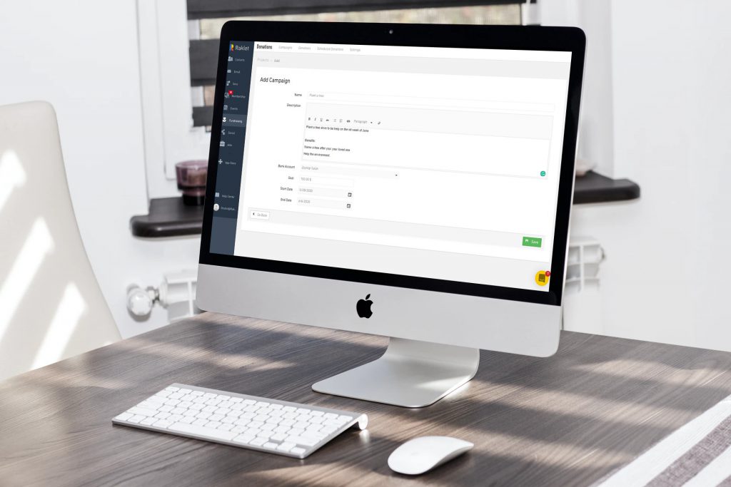 Add campaigns easily in your non-profit managment software