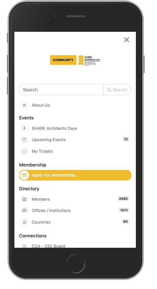 SHARE Architects community app is available on mobile