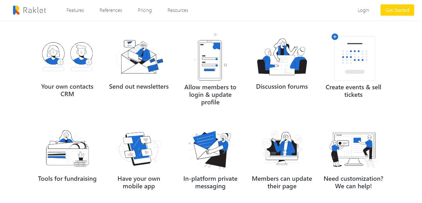 Raklet features: best membership management software of 2021