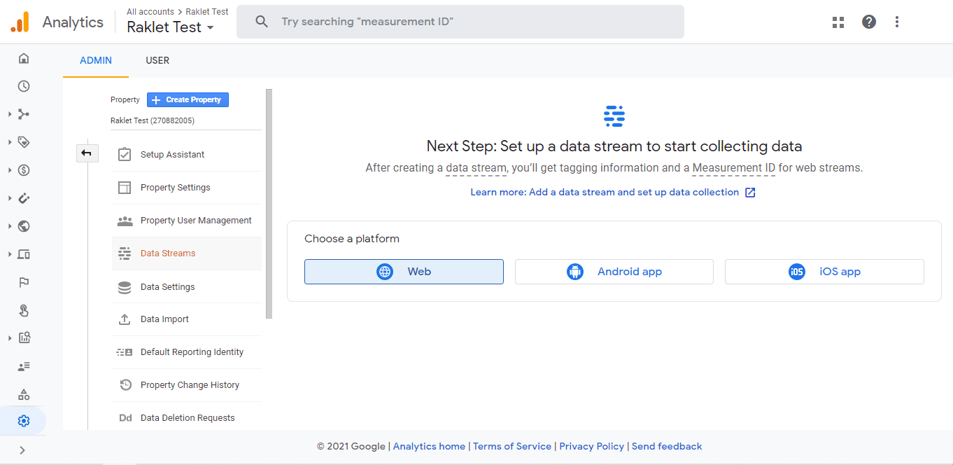 Google Analytics set up a data stream part 1