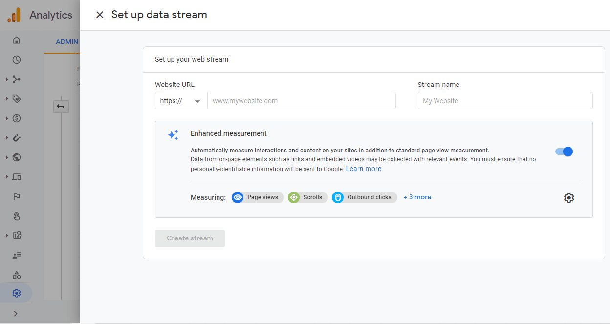 Google Analytics set up a data stream pt 2