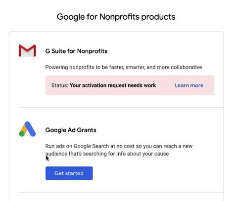 Google Ad Grant - Step 1 - Get Started