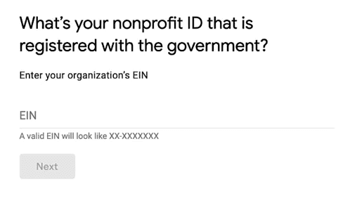 Google NonProfit Account - Step 11 - Nonprofit ID