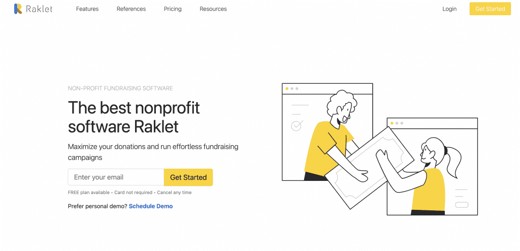 Best nonprofit software: Raklet