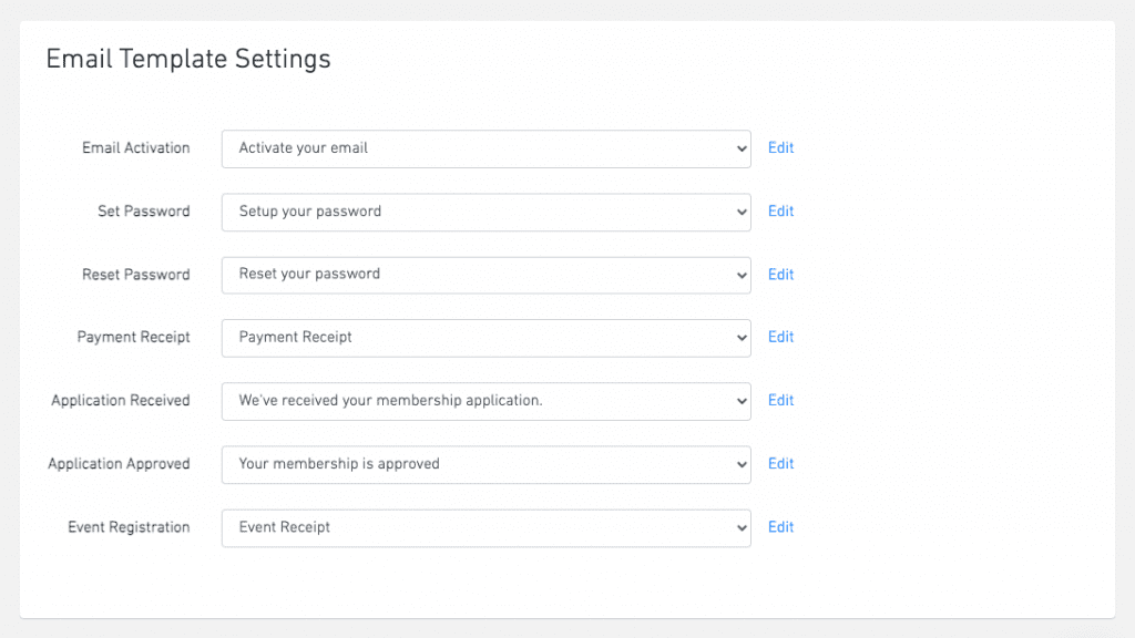 email settings