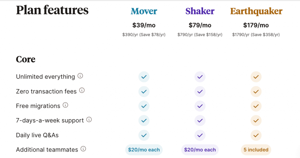 podia pricing