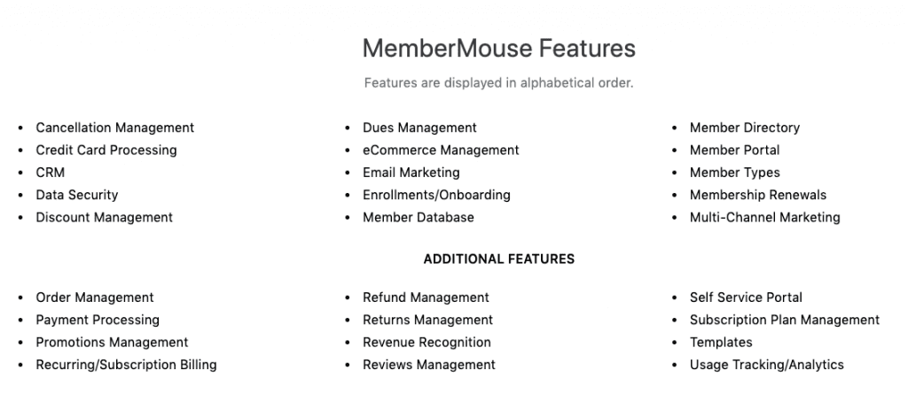 membermouse features