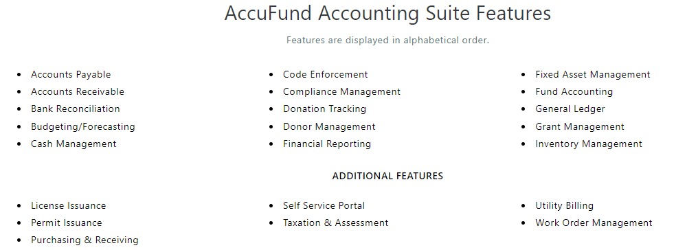 accufund features