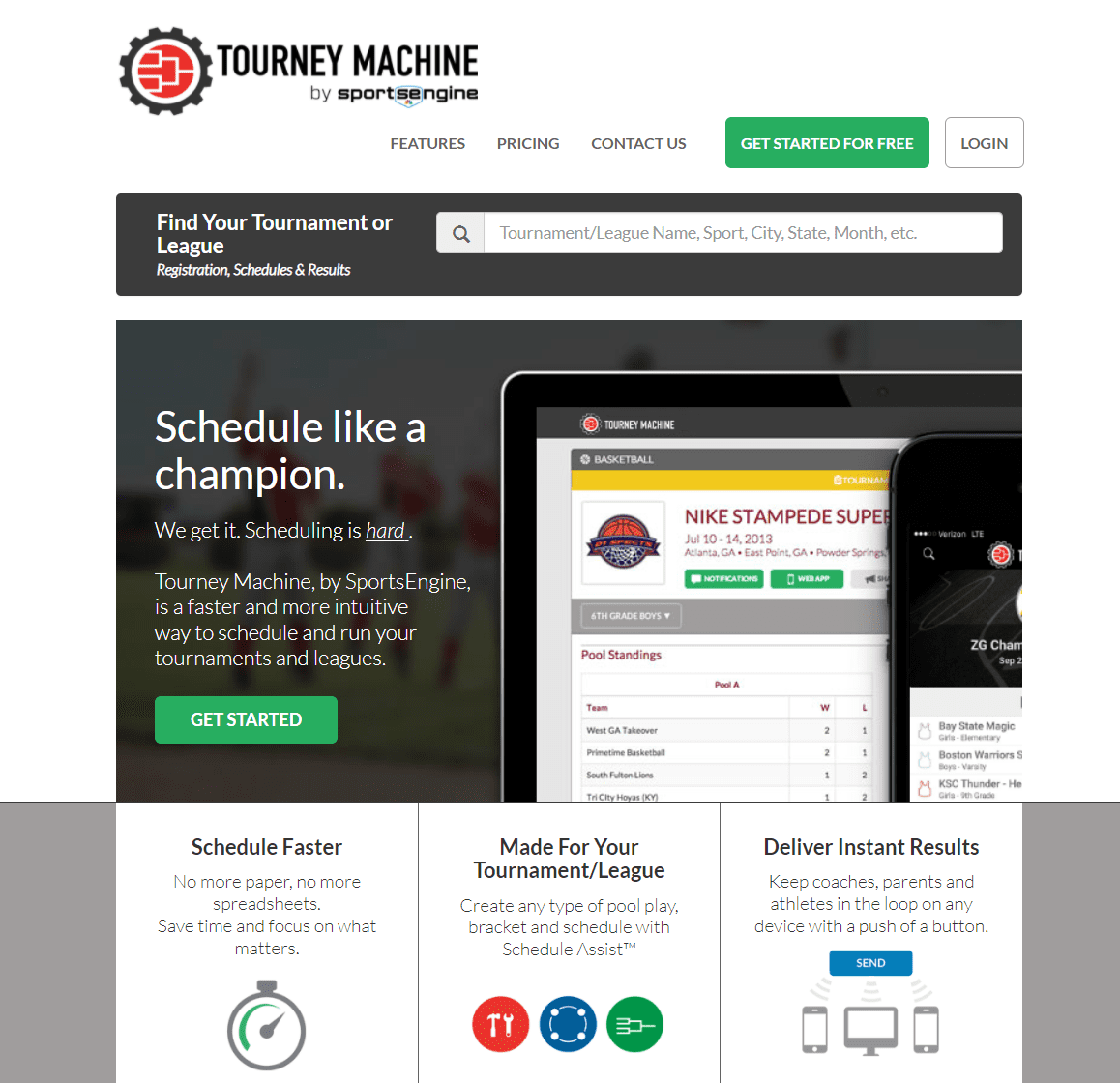 Tourney Machine Main Page