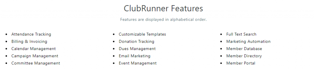 clubrunner features