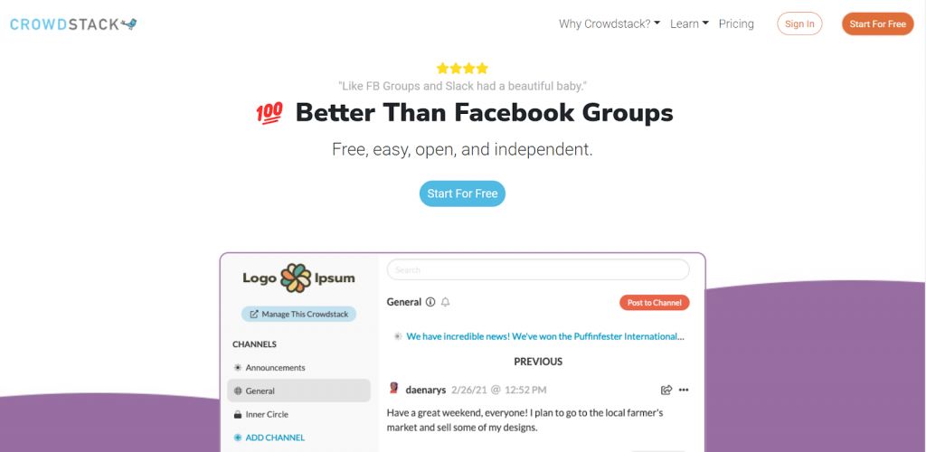 Crowdstack Main Page