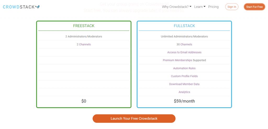 Crowdstack Pricing