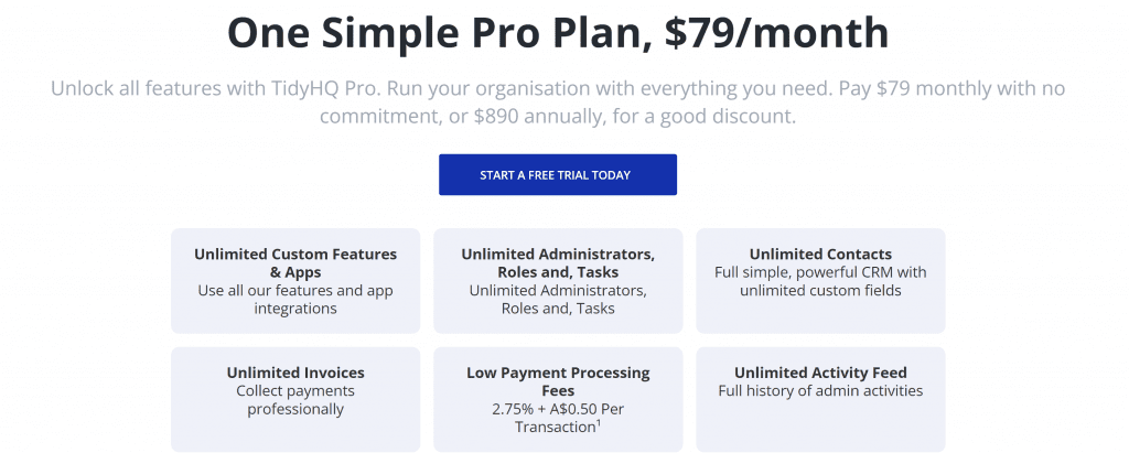 TidyHQ Pricing