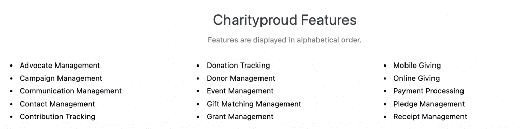 charityproud features