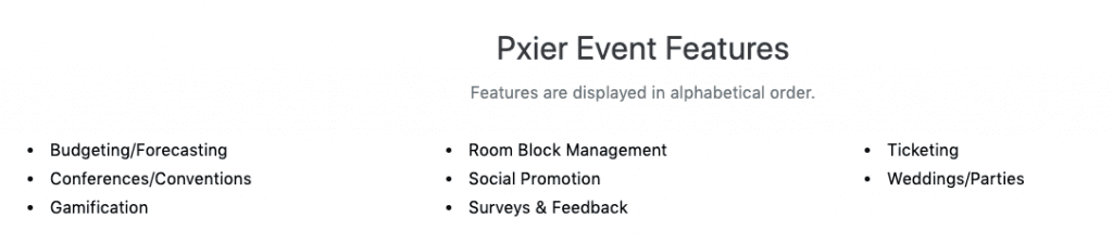 Pxier Features