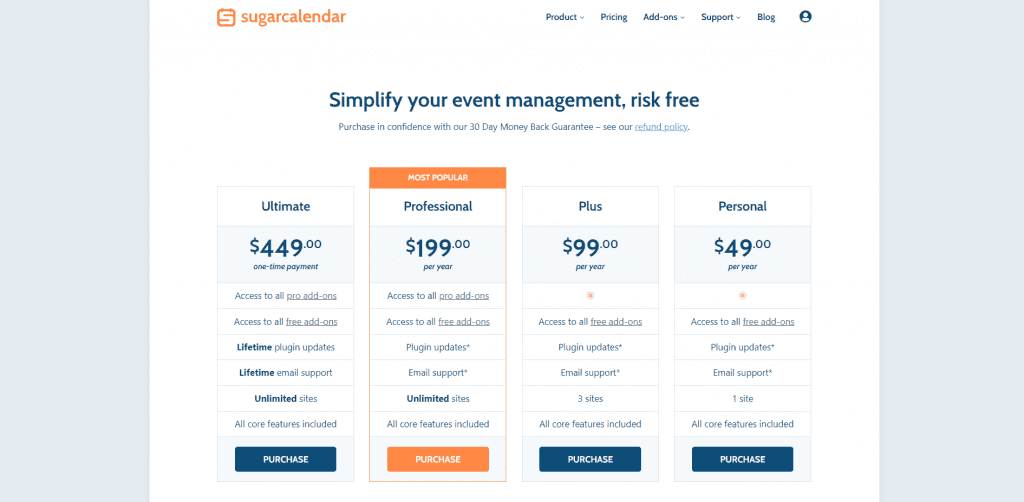 sugar calendar pricing