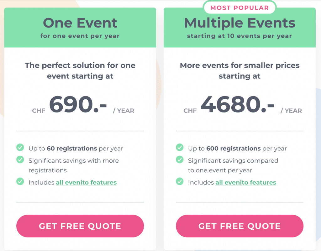 evenito pricing