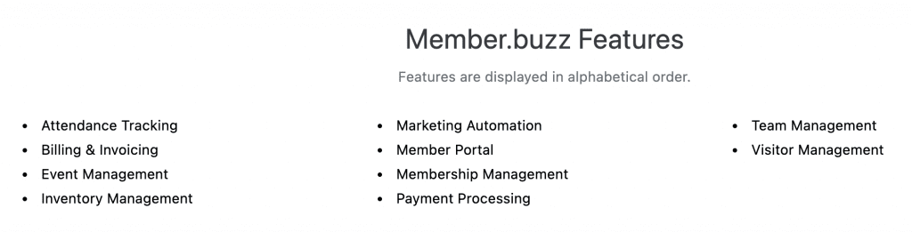 member.buzz features