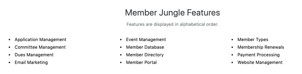 Member Jungle Features