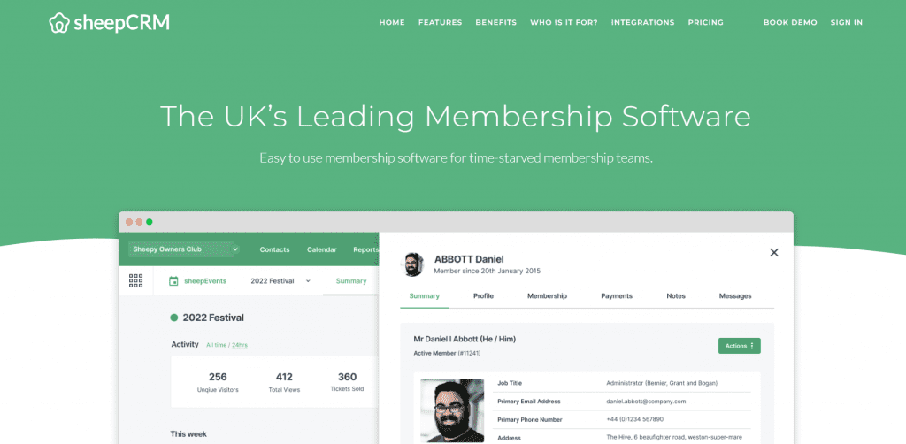 sheepcrm main page: membership management software uk