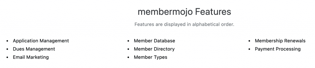 membermojo features