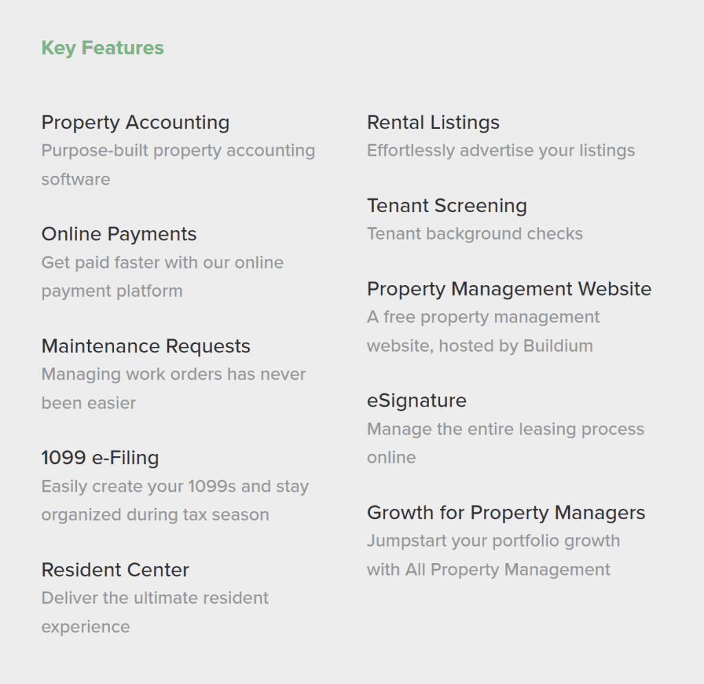 buildium features