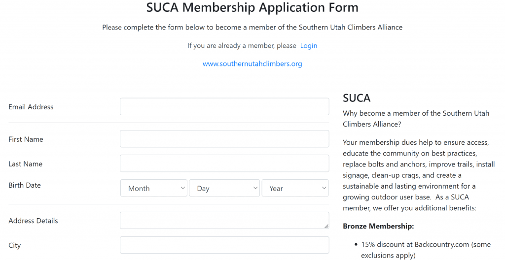 suca membership form