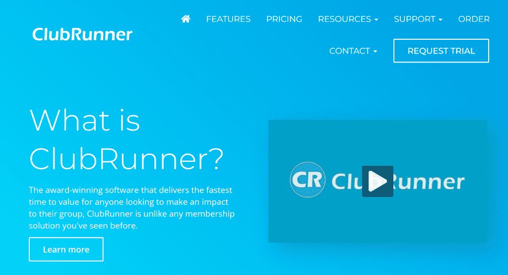 clubrunner main page