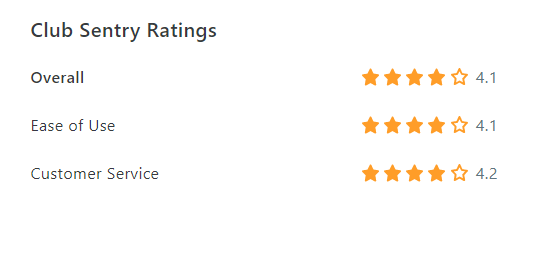 club sentry ratings