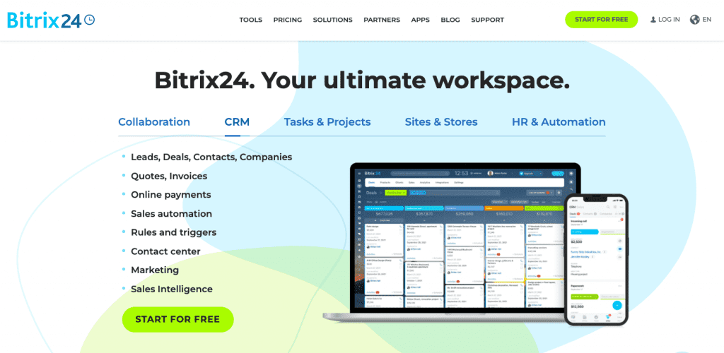 bitrix24 main page
