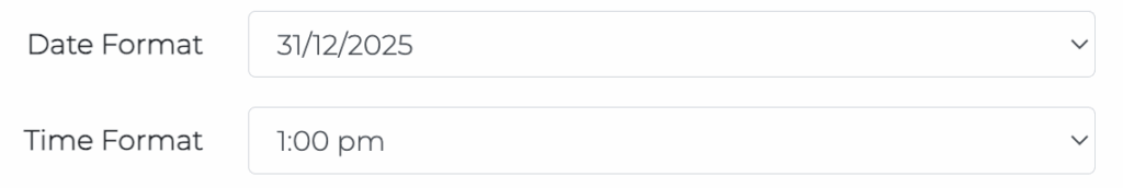 You can customize date and time format via General Settings.