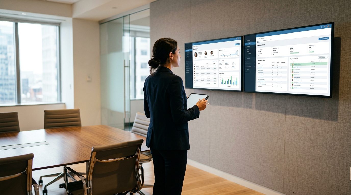 Association executive comparing membership management platforms