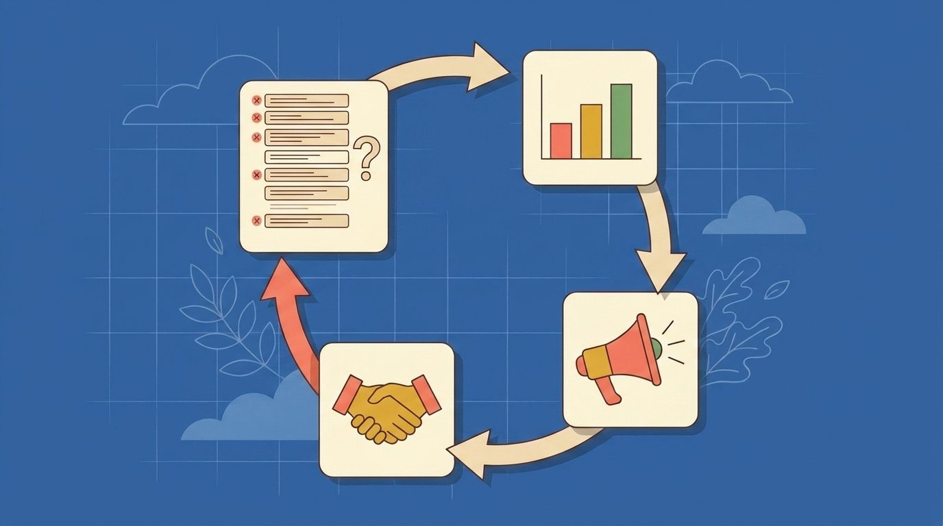 Acting on membership survey results illustration showing the closing-the-loop feedback cycle