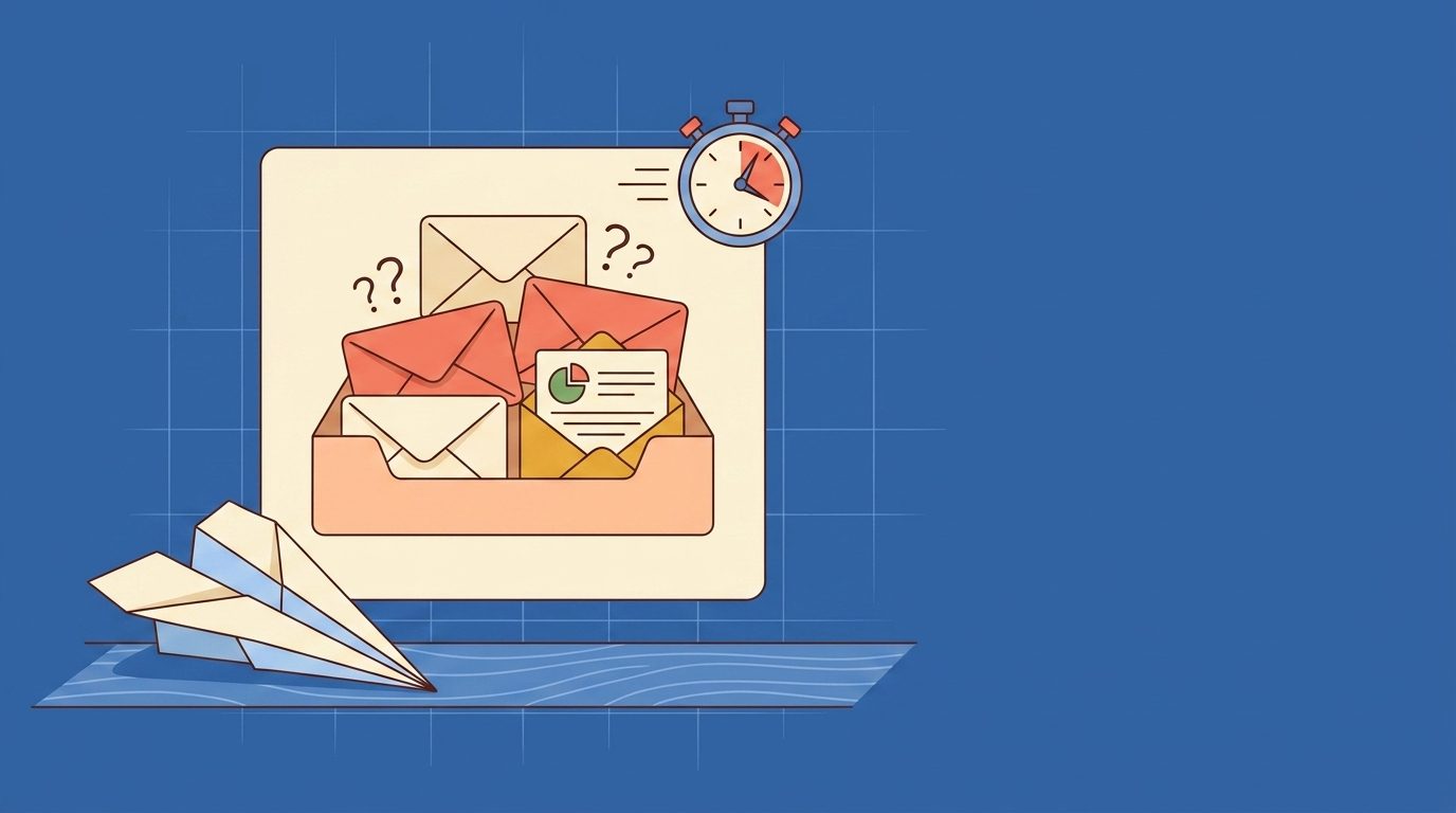 Membership survey problem framing illustration showing unopened survey envelopes piling up