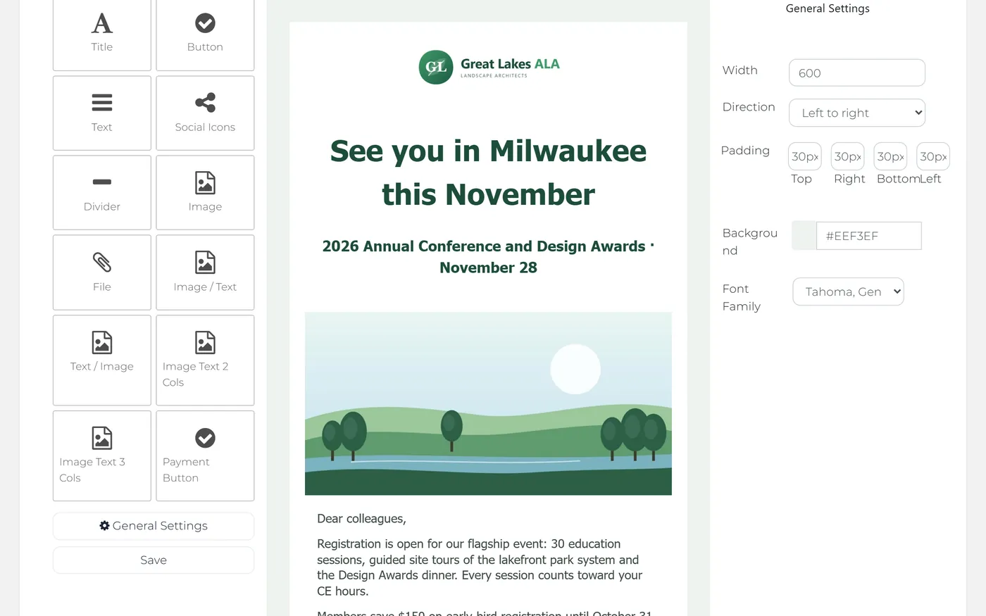 Raklet email campaign for a member segment